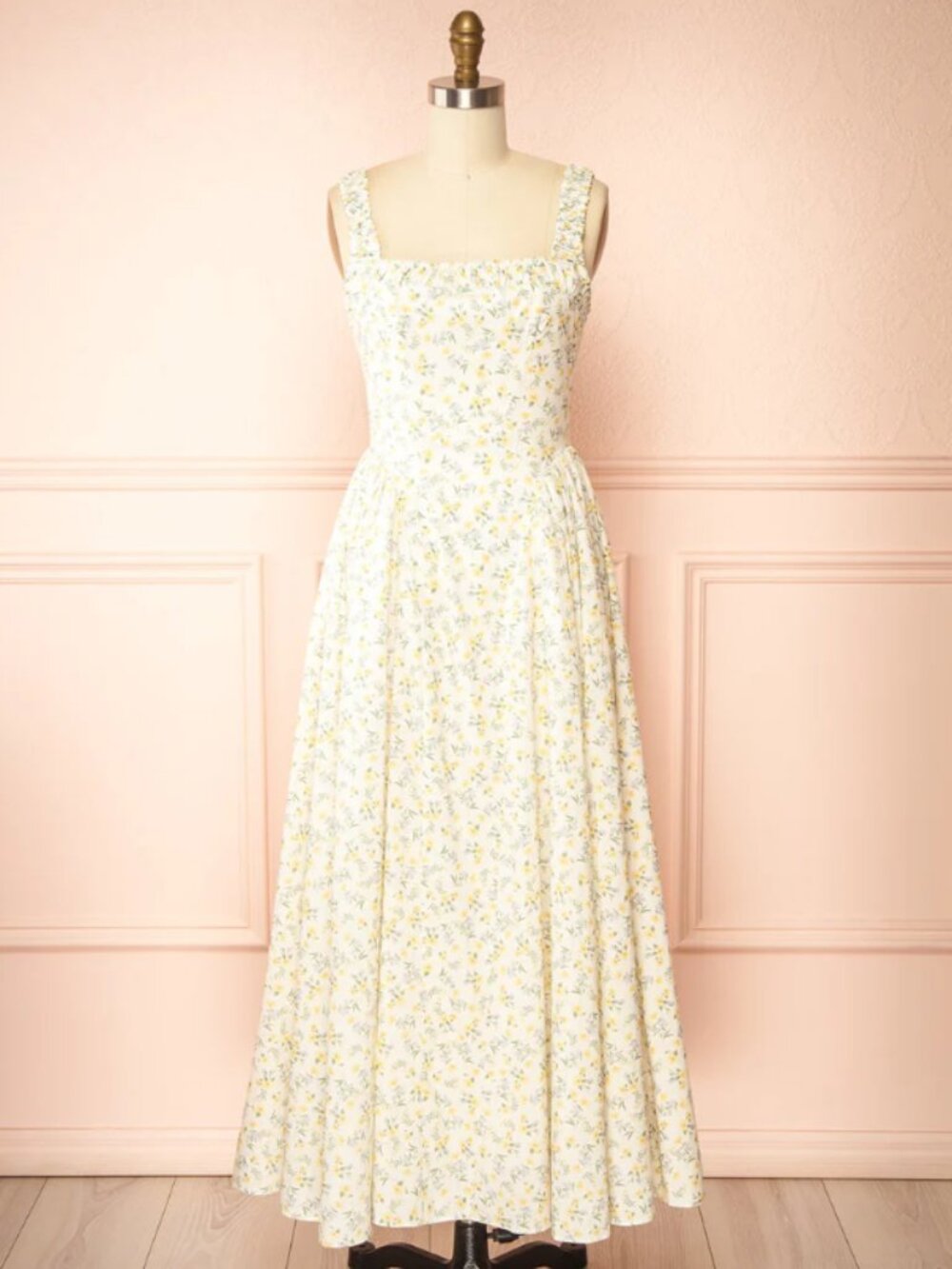Boutique 1861 Yellow Floral Midi Dress| Easter Church Dress - Picture 11 of 12